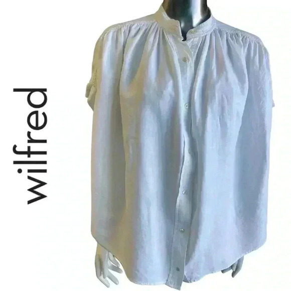 Wilfred Oversized Camp Shirt Button Front Cuff Short Sleeve Small - Picture 1 of 9